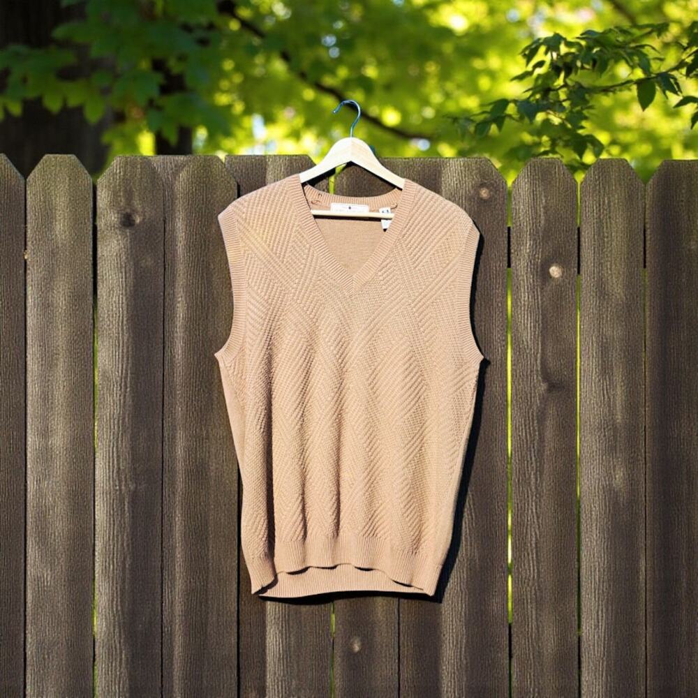 Mens John Ashford Camel Golf Vest M